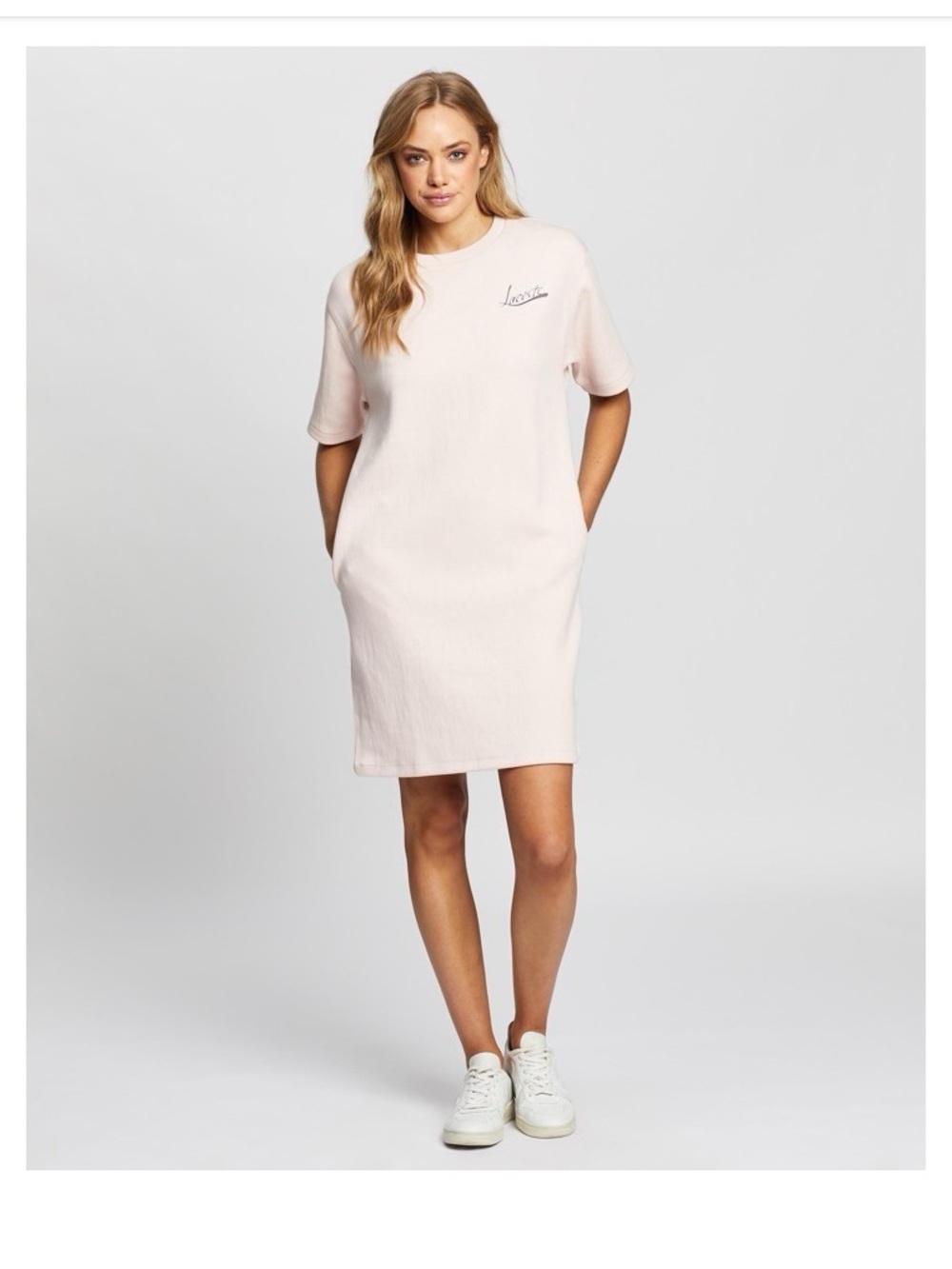 Lacoste tshirt dress Light Pink with pockets